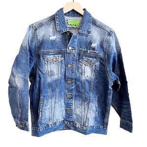 Sandrine Rose Free People Womens Jacket XS Denim Embroidered Not Yours L'Artiste